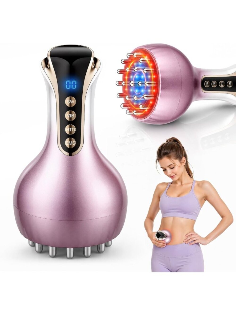 Lymphatic Drainage & Anti-Cellulite Massager, Body Sculpting Tool for Belly